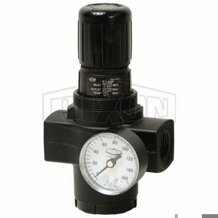 DIXON Norgren by  High Flow Jumbo Relieving Regulator with GC230 Gauge, 3/4 in PTF, 440 SCFM Flow Rate R17-600RG